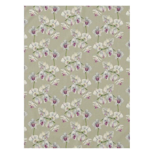 Orchideen-Aquarell-Malerei Tischdecke (Vorderseite)