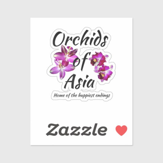 Orchideen Asiens Aufkleber (Blatt)