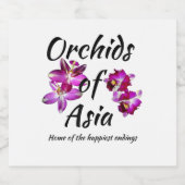 Orchideen Asiens Bierflaschenetikett (Einzelnes Label)