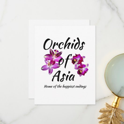 Orchideen Asiens Dankeskarte (Vorderseite/Rückseite Beispiel)