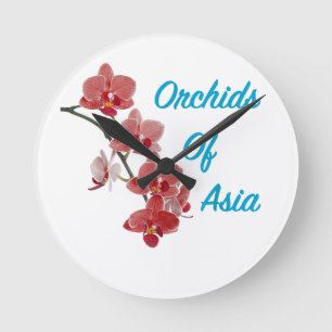 Orchideen Asiens Day Spa Runde Wanduhr