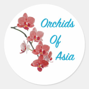 Orchideen Asiens Day Spa Runder Aufkleber
