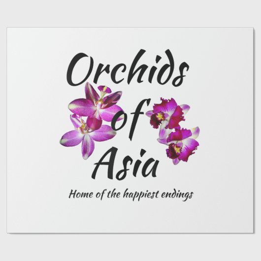 Orchideen Asiens Geschenkpapier (Flach)