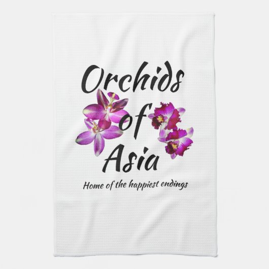 Orchideen Asiens Geschirrtuch (Vertikal)