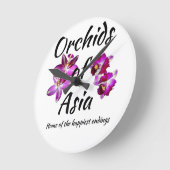 Orchideen Asiens Runde Wanduhr (Winkel)