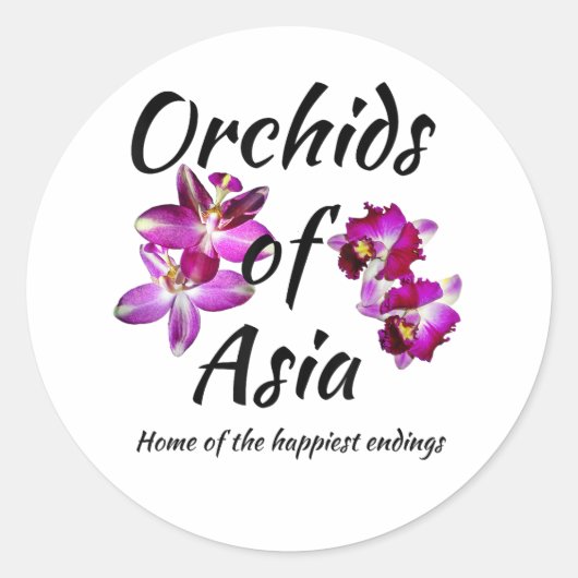Orchideen Asiens Runder Aufkleber (Vorderseite)