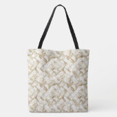 Orchideen auf gewebtem Muster | Personalisiert Tasche (Rückseite)