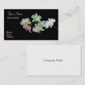 Orchideen auf Schwarzem Visitenkarte (Vorne/Hinten)