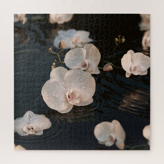 Orchideen auf Still Wasser Puzzle (Vertikal)