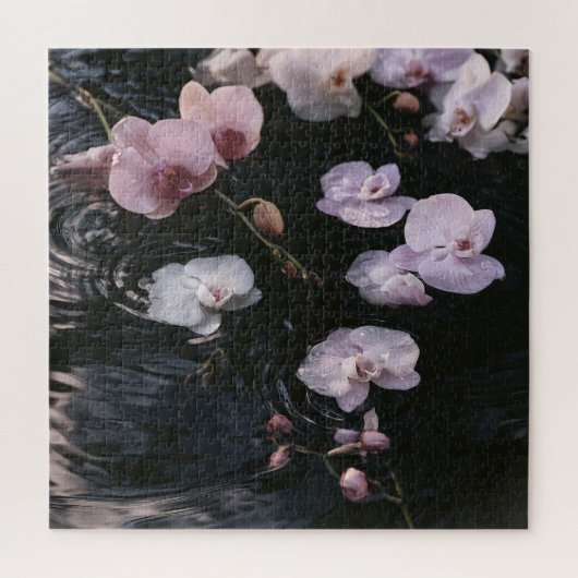 Orchideen auf Still Wasser Puzzle (Vertikal)