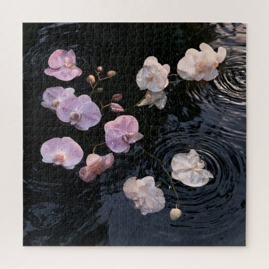 Orchideen auf Stillwasser Puzzle (Vertikal)