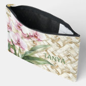 Orchideen auf Woven Pattern | Zusammensetzung Zubehörtasche (Offen)