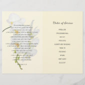 Orchideen-Beerdigungsprogramm - Feier des Lebens Flyer (Hinten)