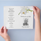 Orchideen-Beerdigungsprogramm - Feier des Lebens Flyer (Hand)