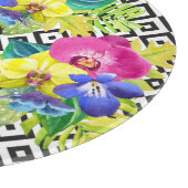 Orchideen-Begonie und Palmblätter Schneidebrett (Ecke)