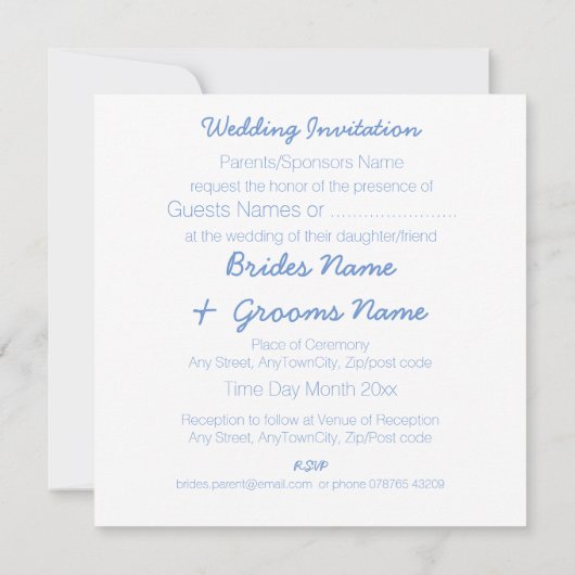 Orchideen-billige Hochzeit verpackt Einladung (Rückseite)