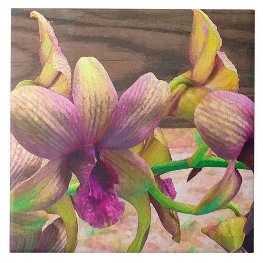 Orchideen-Blühen Fliese (Vorderseite)