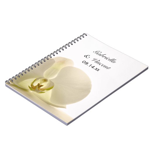 Orchideen-Blume auf Weiße Hochzeit Notizblock (Linke Seite)