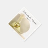 Orchideen-Blume auf Weiße Hochzeit Serviette (Ecke)