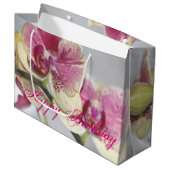 Orchideen-Blume Große Geschenktüte (Vorderseite Schrägansicht)