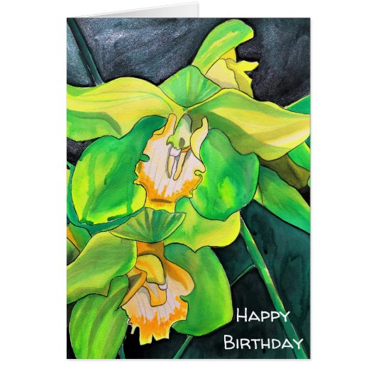 Orchideen-Blume, grün und gelb (Vorne)