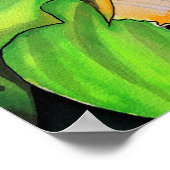 Orchideen-Blume, grün und gelb Poster (Ecke)