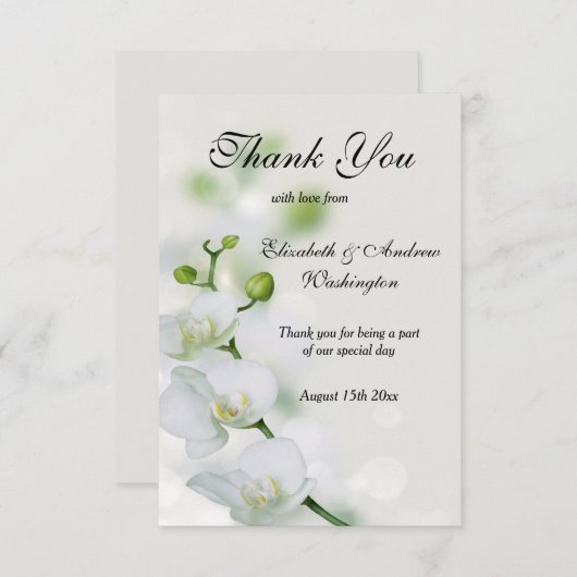 Orchideen-Blume-Hochzeit Dankeskarte (Vorne/Hinten)