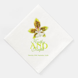 Orchideen-Blume Hochzeit mit Namen Papierserviette