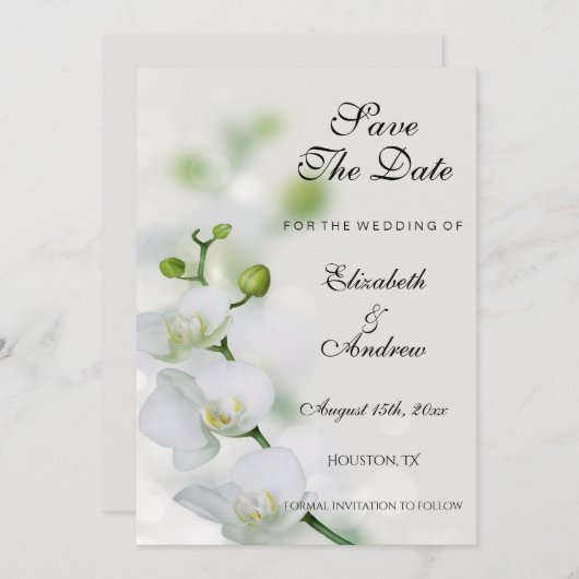 Orchideen-Blume-Hochzeit Save The Date (Vorne/Hinten)