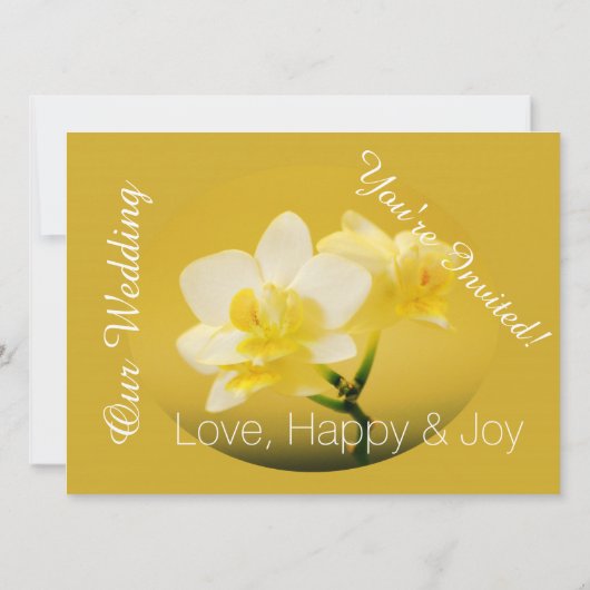 Orchideen-Blume in Christlicher Hochzeit Einladung (Rückseite)