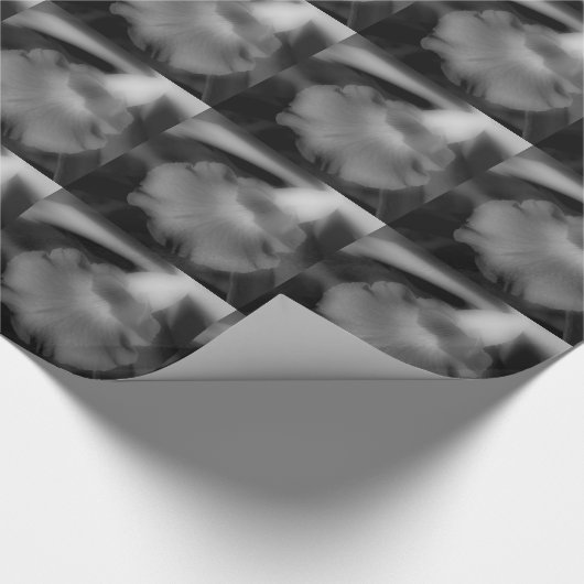 Orchideen-Blume in Schwarz und Weiß Geschenkpapier (Ecke)