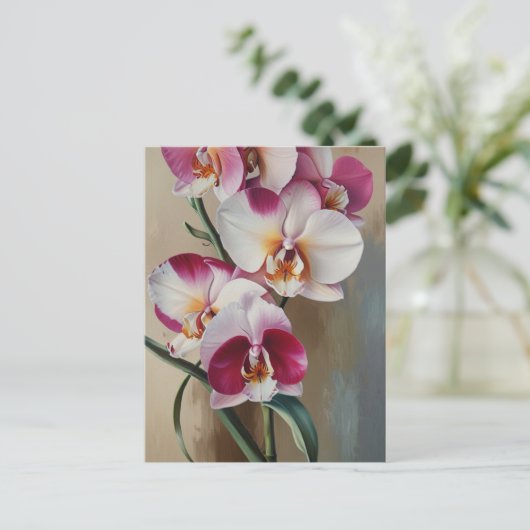 Orchideen-Blume Postkarte (Stehend Vorderseite)