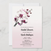 Orchideen Blume Rosa und Weiß Brautparty Einladung (Vorderseite)