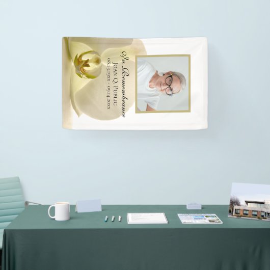 Orchideen-Blume über die Beerdigung des Lebens Banner (Messe)