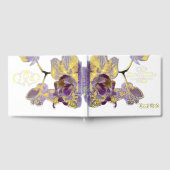 Orchideen-Blume und Goldflora Gästebuch (Voll)