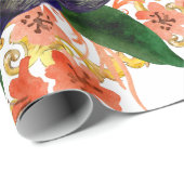 Orchideen Blume Wasserfarbe Geschenkpapier (Rolleneckpunkt)