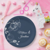 Orchideen Blumen Moderne elegante Hochzeit Pappteller (Party)