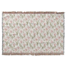 Orchideen Blumen Pastellrosé Floral Wurfdecke
