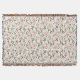 Orchideen Blumen Pastellrosé Floral Wurfdecke Decke