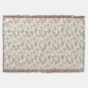 Orchideen Blumen Pastellrosé Floral Wurfdecke Decke