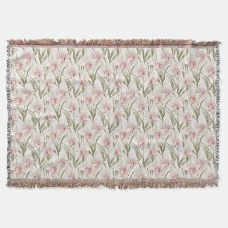 Orchideen Blumen Pastellrosé Floral Wurfdecke Decke