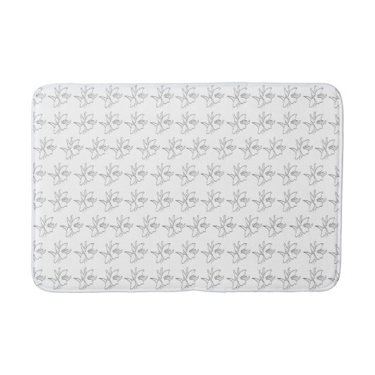 Orchideen-Blumen-Pflanzen-Musterdesign Badematte (Vorderseite)
