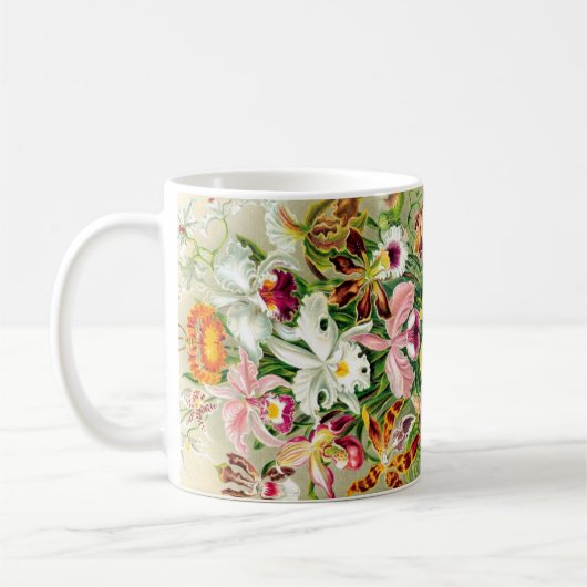 Orchideen-Blumen-Tasse Kaffeetasse (Links)