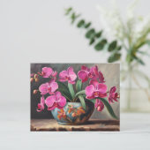 Orchideen-Blumenpflanze Postkarte (Stehend Vorderseite)
