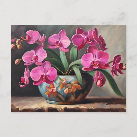 Orchideen-Blumenpflanze Postkarte (Vorderseite)