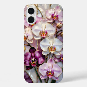 Orchideen-Blumenstrauß Handyhülle Lila Blüten iPhone 16 Plus Hülle