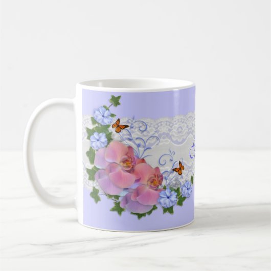 Orchideen Blütenmuschel Kaffeetasse (Links)