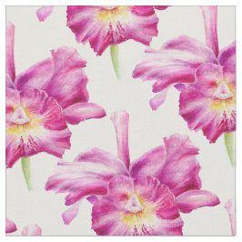 Orchideen botanische Aquarell rosa Wiederholungsmu Stoff