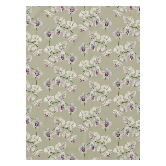 Orchideen-botanisches Aquarell-Malerei-Muster Tischdecke (Vorderseite)