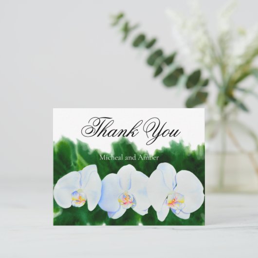Orchideen Dankeskarte (Stehend Vorderseite)